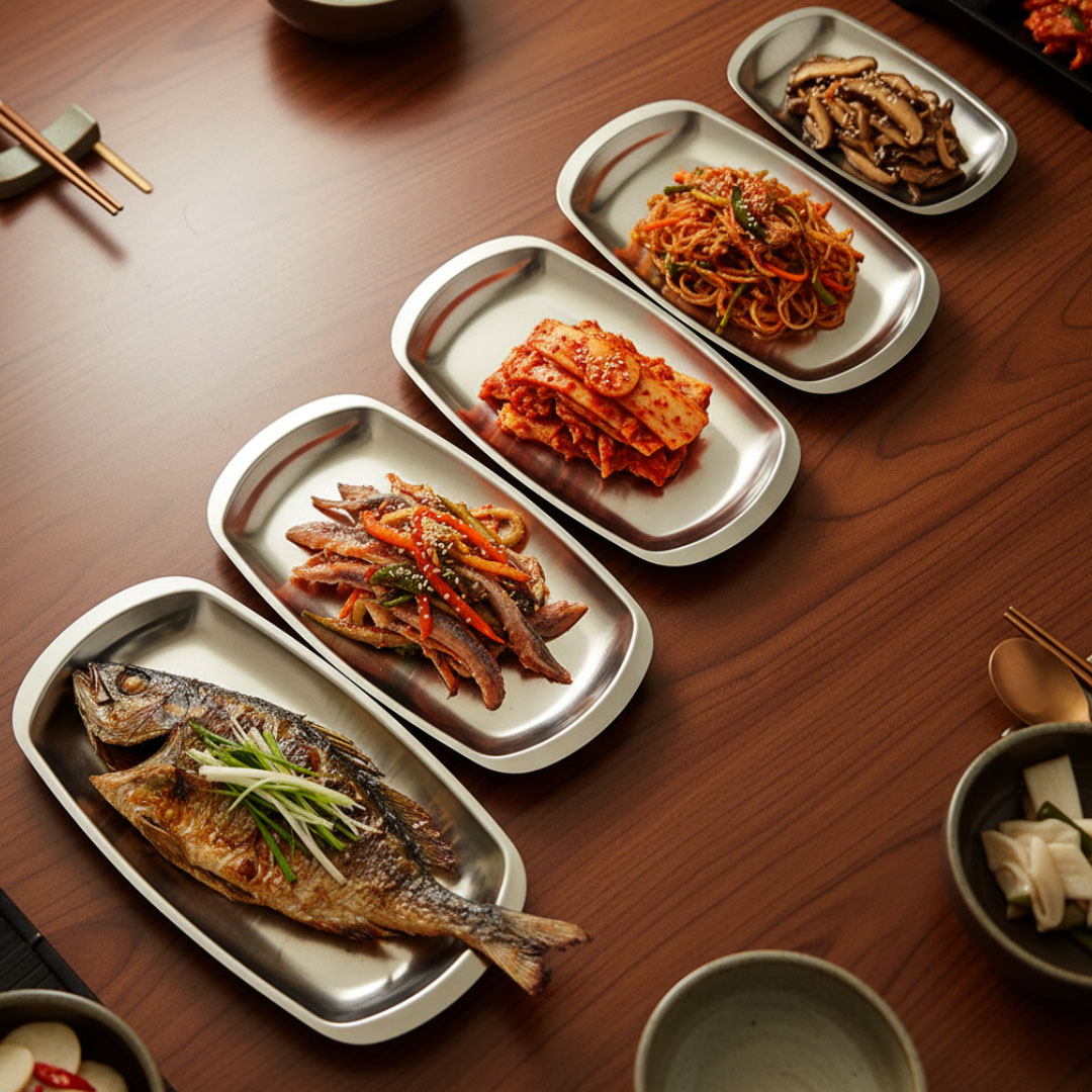 거북표 지르코늄 단겹 라운드 직사각접시 5사이즈