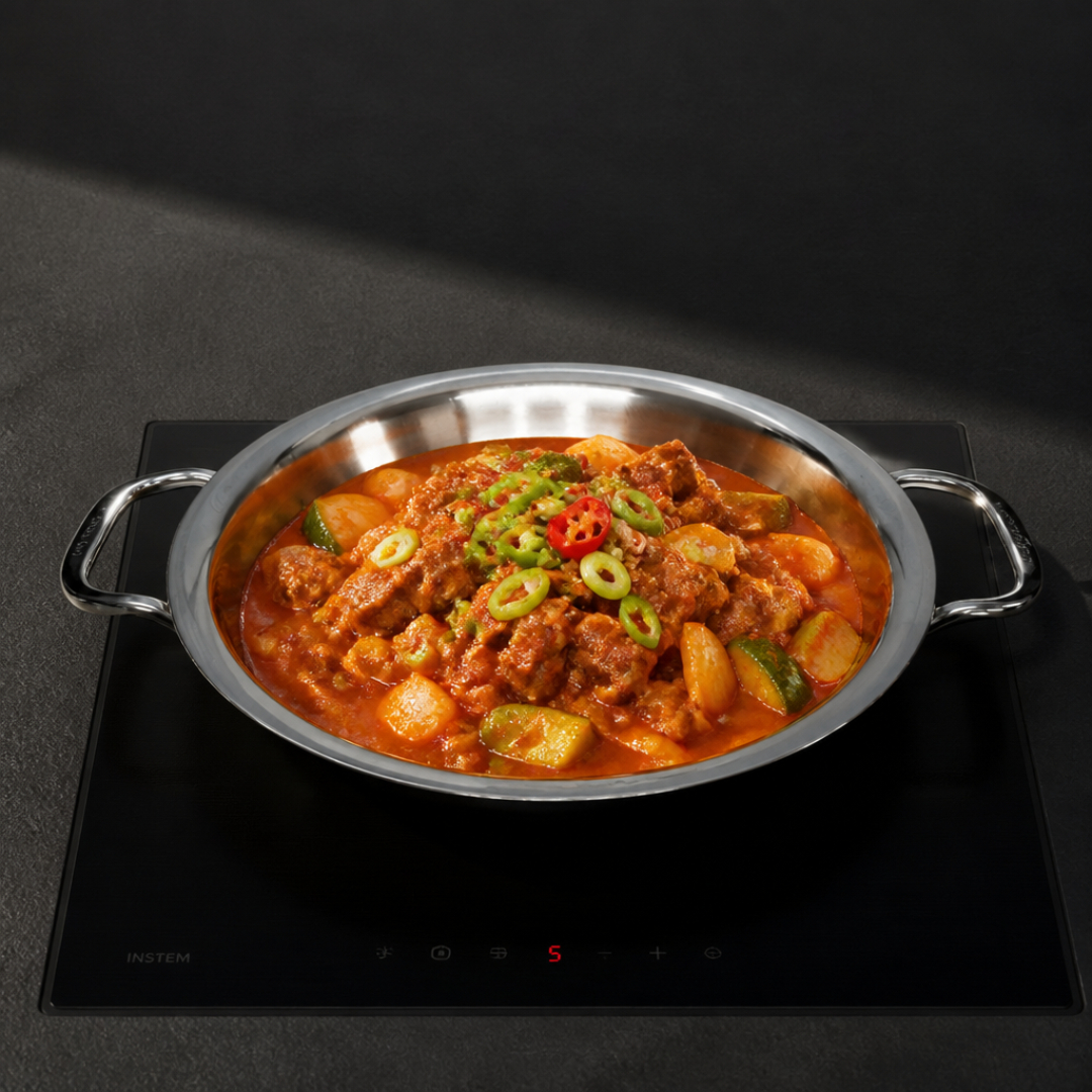 리빙아트 IH 스텐 전골판 (손잡이 O ) 9SIZE